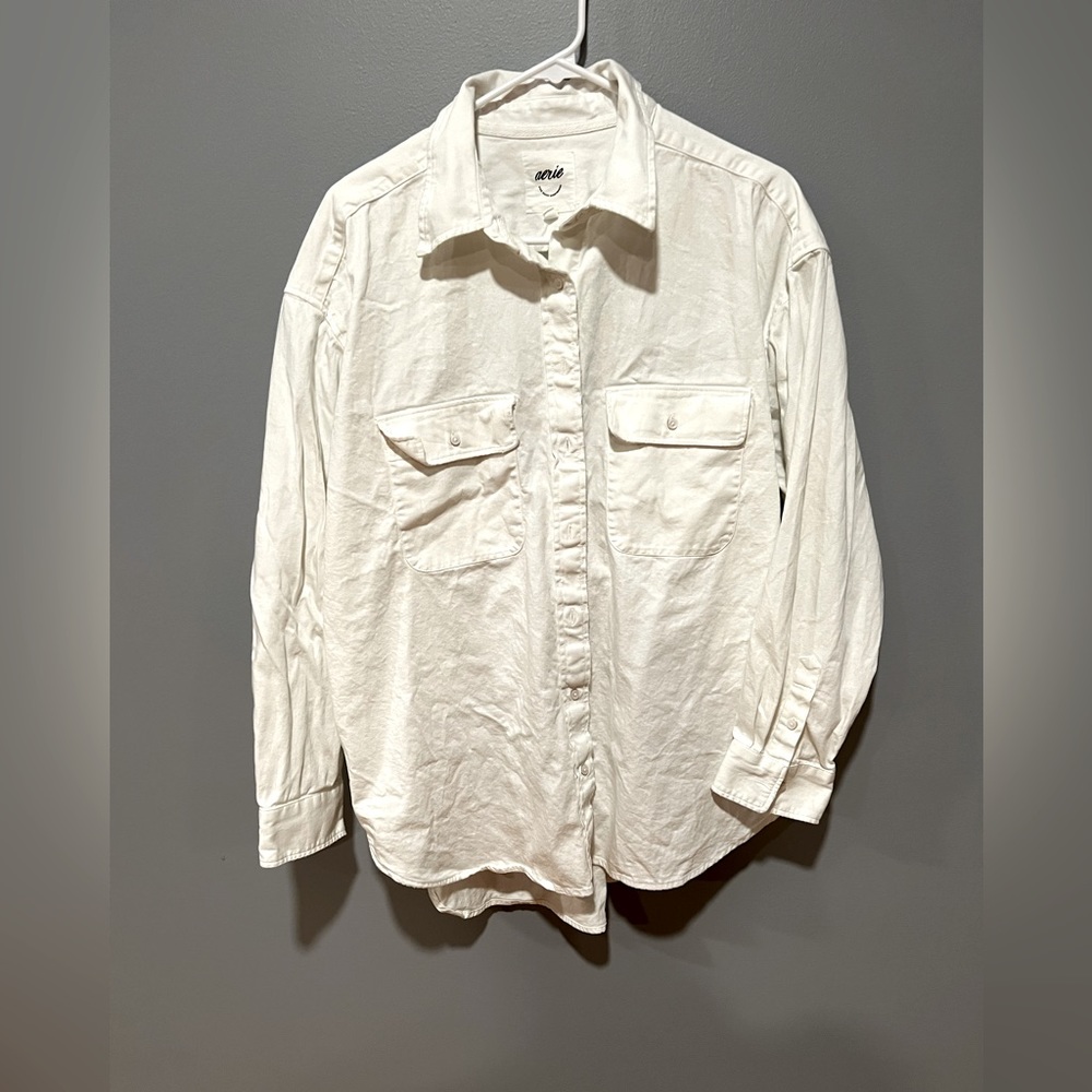 Aerie white button down poets shirt - oversized and roomy